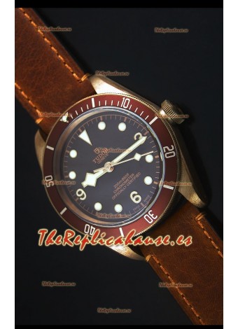 Tudor Heritage Bay Reloj Replica Suizo en Bronce con Correa de Piel