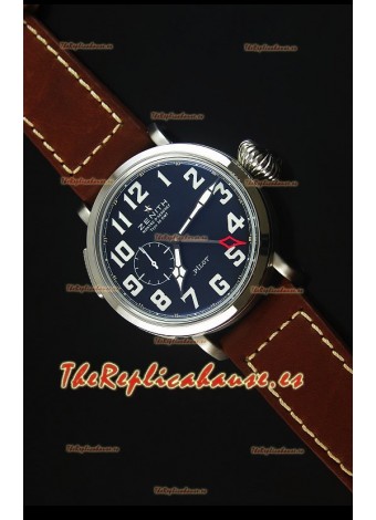 Zenith Heritage Pilot Type 20 GMT Dial Negro Mate Reloj Replica Suizo espejo 1:1