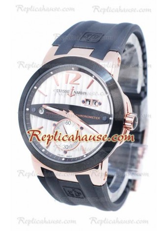 Ulysse Nardin Executive Dual Time Dial en oro rosa Blanco Reloj