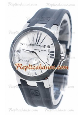 Ulysse Nardin Executive Dual Time Steel Black Rubber Reloj