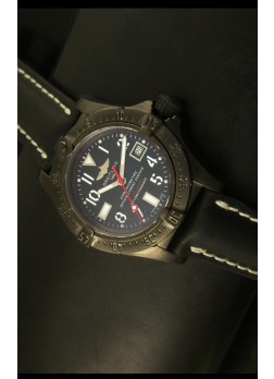 Breitling Seawolf Revestimiento PVD, Reloj Suizo Correa Negra