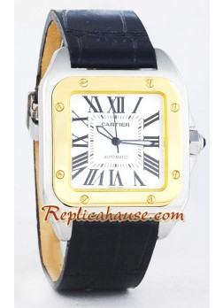 Cartier Réplica Santos 100 para Hombre - Dos Tonos