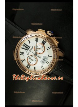 Calibre De Cartier, Reloj cronógrafo Réplica Japonesa, color Oro Rosado