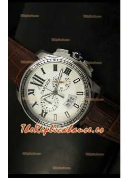Calibre De Cartier, Reloj cronógrafo Réplica Japonesa, en acero inoxidable