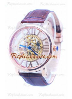 Cartier De Rotonde Skeleton Rose Gold Reloj 