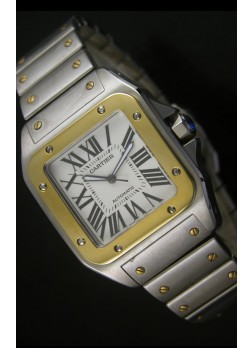 Cartier Santos 100 Reloj Suizo de 38.5MM - Ultima Edición Réplica a Escala 1:1