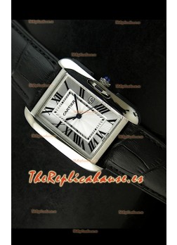 Cartier Tank para damas Réplica Cascasa de acero/Malla negra