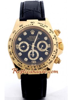 Reloj Rolex Réplica Daytona Oro 18K con correa de cuero