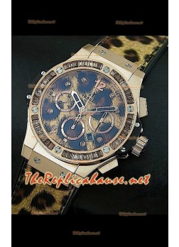 Hulbot Big Bang Edición Leopard de oro rosado