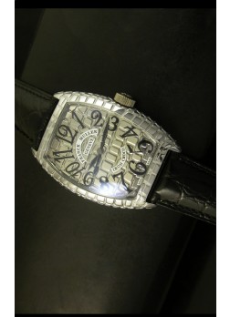 Franck Muller Casablanca Iron Croco Reloj en Caja de Acero