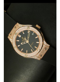 Hublot Classic Fusion 39MM Caja en Oro Rosado con Diamantes