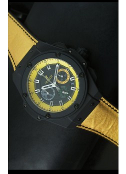 Hublot Big Bang Yellow Reloj de Cuarzo Suizo Tipo Skeleton 45MM