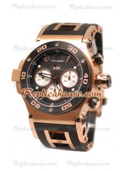 Hysek Abyss Explorer Geneve Rose Gold & Carbon Finish Reloj Suizo de imitación