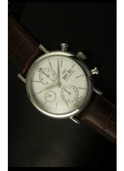 IWC Portofino Reloj Suizo Cronógrafo en Caja de Acero, Dial Blanco