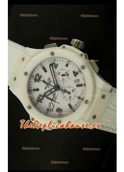 Hublot Big Bang, Reloj en caja de Cerámica Blanca, con Movimiento de Cuarzo