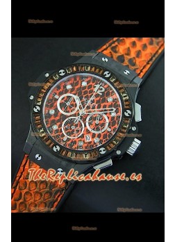 Hublot Big Bang para mujeres, Reloj 34MM movimiento de cuarzo, Dial/Correa en Naranja