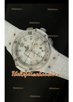 Hublot Big Bang para mujeres, Reloj movimiento de cuarzo, Dial/Correa color Blanco, tamaño 34MM