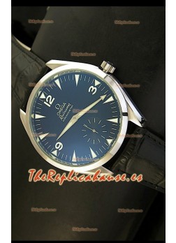 Omega Seamaster Railmaster, Reloj Réplica Japonesa, correa de cuero negro
