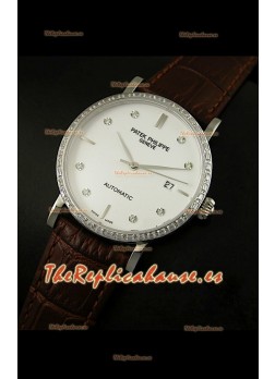 Patek Philippe Calatrava 5298 Reloj Réplica Suiza en Acero - Horas en Diamantes