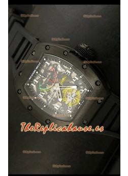 Richard Mille RM002 Power Reserve Tourbillon Reloj Réplica Suiza caja con recubrimiento en PVD 