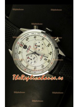 Tag Heuer Carrera Calibre 36 Flyback Reloj Réplica, Dial Blanco - Movimiento de Cuarzo