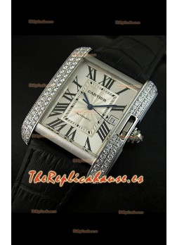 Cartier Tank Swiss Réplica Suiza  – 1:1 Réplica Espejo - Carcasa de acero