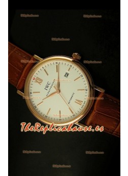 IWC Portofino Reloj Réplica Japonés Automático Grado Superior, en Oro Rosado