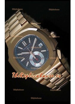 Patek Philippe Nautilus 5980 Reloj Suizo cronógrafo en Oro Rosado - réplica en escala 1:1