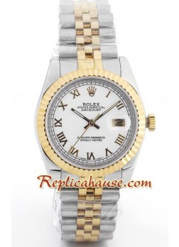 Rolex Réplica Datejust Reloj - Dos Tonos