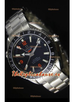 Omega Planet Ocean GMT Reloj Réplica Suizo Negro - Edición Espejo 1:1