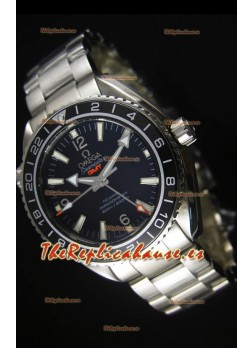 Omega Planet Ocean GMT Black Swiss Replica Watch - Edición Espejo 1:1