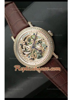 Breguet Skeleton Reloj Japonés en Diamantes