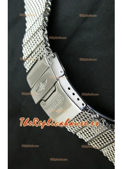 Breitling de acero inoxidable sólido 440 pulido, malla con doble traba Breitling 