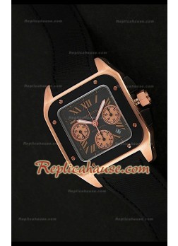 Cartier Santos 100 XL Reloj Crónografo Suizo de Oro Rosa