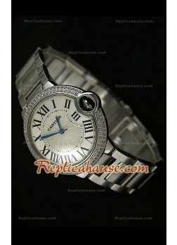 Ballon De Cartier Reproducción Reloj Suizo   - Reloj Mediano de Acero - 38MM