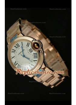 Ballon De Cartier Reproducción Reloj Suizo   - Mediano - de Oro Rosa 38MM