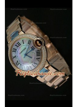 Ballon De Cartier Reproducción Reloj Suizo   - Mediano- Esfera Perla Multi Color- 38MM
