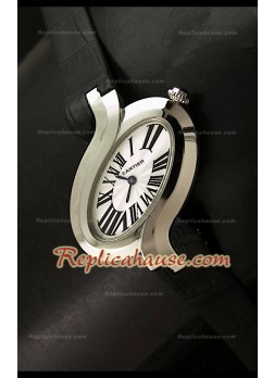 Delices De Cartier Réplica Reloj Señoras en Piel Negra