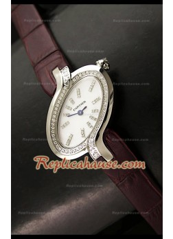 Delices De Cartier Réplica Reloj Señoras en Correa Marrón