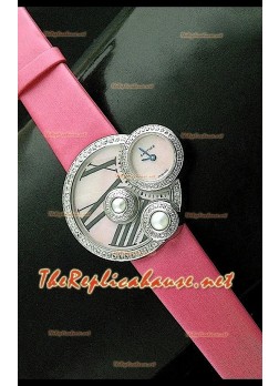 Perles de Cartier Reloj Suizo para Señoras en Acero Inoxidable Correa Penk