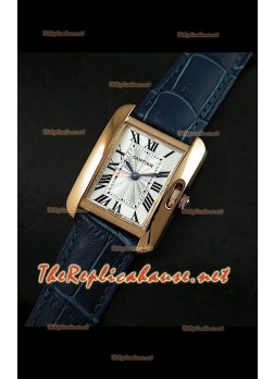 Cartier Tank Française para damas malla púrpura con estuche dorado