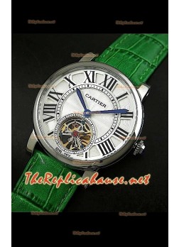 Cartier Calibre turbillón japonés malla verde