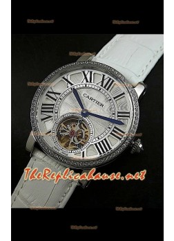Cartier Calibre turbillón japonés malla blanca