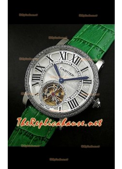Cartier Calibre turbillón japonés malla verde