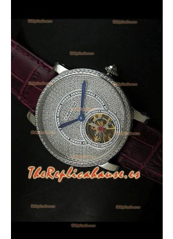 Cartier Calibre turbillón japonés con esfera de diamante malla roja