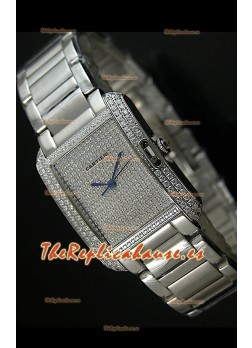 Cartier Tank Anglaise para damas Réplica Cascasa de acero/Malla 