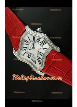 Cartier Tank Folle para damas Réplica en malla roja 