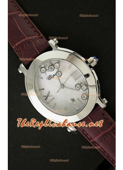 Chopard Happy Sport  Reloj Japonés Señoras en Correa de Piel Marrón
