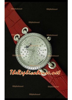 Chopard Xtraveganza Reloj para Señoras con Diamantes Incrustados en Carcasa y Correa Marrón 