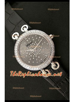 Chopard Xtraveganza Reloj para Señoras con Diamantes incrustados en carcasa Correa Negra